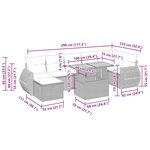 vidaXL Salon de jardin 5 Pièces avec coussins noir résine tressée acacia