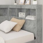 vidaXL Tête de lit de rangement Gris béton 90 cm Bois d'ingénierie