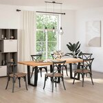 vidaXL Pieds de table à manger en V 3 pièces Noir 70 x (72-73 3) cm Acier