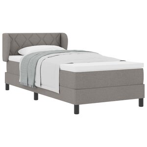 vidaXL Lit à ressorts avec matelas Taupe 100 x 200 cm tissu