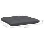 vidaXL Canapé 2 places de jardin et coussins Noir Bois de pin solide