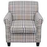 vidaXL Fauteuil avec coussin Crème Tissu
