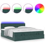 vidaXL Cadre de lit ottoman avec matelas vert foncé 160x200 cm velours