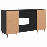 vidaXL Bureau avec porte Chêne noir 140 x 50 x 75 cm Bois d'ingénierie
