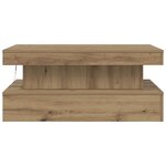 vidaXL Table basse avec lumières LED chêne artisanal 90x50x40 cm