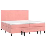 vidaXL Sommier à lattes de lit avec matelas Rose 200x200 cm Velours