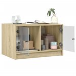 vidaXL Table basse avec portes en verre chêne sonoma 68x50x42 cm