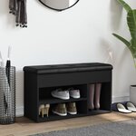 vidaXL Banc à chaussures noir 82x32x45 5 cm bois d'ingénierie