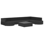 Salon de jardin meuble d'extérieur ensemble de mobilier 8 pièces avec coussins résine tressée noir 02_0017762