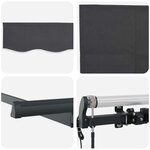 vidaXL Auvent Rétractable Anthracite 400 x 200 cm tissu