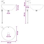 vidaXL Lavabo de salle de bains Chrome 44 x 44 x 16 cm métal