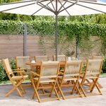 vidaXL Chaises de jardin pliantes lot de 8 beige bois d'acacia massif