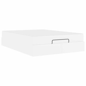 vidaXL Cadre de lit avec matelas Blanc pur 140 x 190 cm Faux cuir