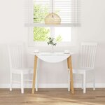 vidaXL Chaises à manger 2 Pièces blanc bois massif caoutchouc