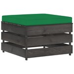 Vidaxl salon de jardin 8 pièces avec coussins bois imprégné de gris