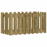 vidaXL Lit surélevé de jardin design de clôture bois de pin imprégné