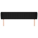 vidaXL Tête de lit avec oreilles Noir 203x23x78/88 cm Tissu