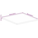 vidaXL Dessus de table 60x60x3 8 cm carré bois massif manguier