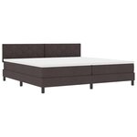 vidaXL Lit boxspring avec matelas Marron foncé 200 x 200 cm tissu