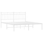 vidaXL Cadre de lit métal sans matelas et tête de lit blanc 160x200 cm