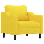 vidaXL Ensemble de canapés 3 Pièces avec coussins jaune clair tissu