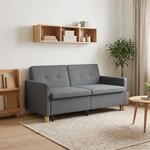 vidaXL Canapé-lit escamotable Gris foncé Tissu