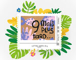 Collector 10 timbres - Naissance - 9 mois plus tard - Lettre Verte