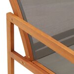 vidaXL Chaise de jardin et repose-pied Gris Eucalyptus et textilène