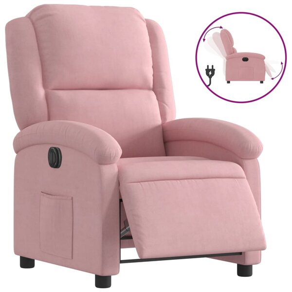 vidaXL Fauteuil inclinable électrique Rose Velours