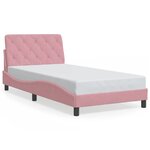 vidaXL Cadre de lit sans matelas rose 100x200 cm velours