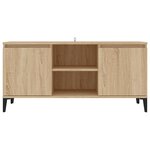 vidaXL Meuble TV avec pieds en métal Chêne sonoma 103 5x35x50 cm