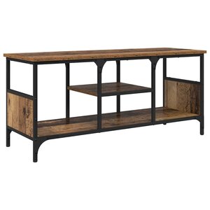 vidaXL Meuble TV Bois Ancien 100 x 35 x 45 cm Bois d'ingénierie et fer