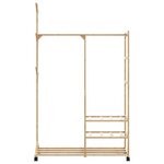vidaXL Porte-vêtements et étagères et roulettes 100x38x175 5cm bambou