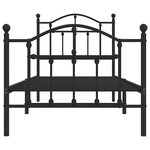 vidaXL Cadre de lit métal sans matelas avec pied de lit noir 90x190 cm