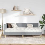 vidaXL Cadre de lit d'angle avec matelas Autre 2 Pièces Gris clair tissu