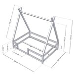 Lit cabane enfant NAKANA 140 x 200 vert pétrole