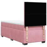 vidaXL Sommier à lattes de lit avec matelas Rose 100x200 cm Velours