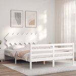 vidaXL Cadre de lit sans matelas blanc 140x200 cm bois massif