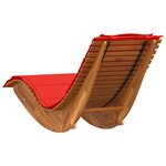 vidaXL Chaise longue à bascule avec coussin en bois massif d'acacia