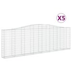 vidaXL Paniers à gabions arqués 5 Pièces 400x30x120/140 cm Fer galvanisé