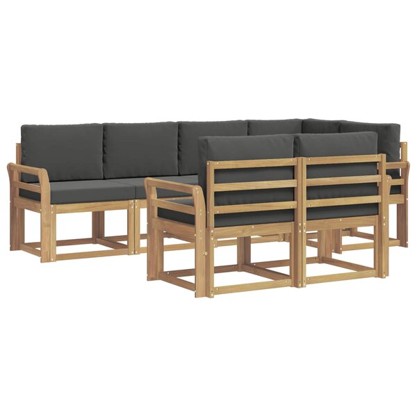 vidaXL Ensemble de canapés d'extérieur 7 pc Blanc et anthracite