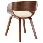 vidaXL Chaises à manger lot de 2 crème bois courbé et similicuir