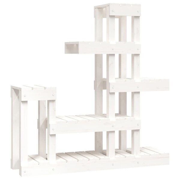 vidaXL Support à plantes Blanc 92x25x97 cm Bois massif de pin