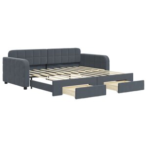vidaXL Lit de jour avec gigogne et tiroirs sans matelas 90x190 cm
