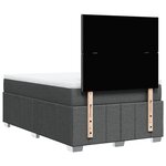 vidaXL Sommier à lattes de lit avec matelas Gris foncé 120x200cm Tissu