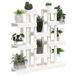vidaXL Support à plantes Blanc 104 5x25x109 5 cm Bois massif de pin