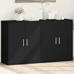 vidaXL Buffets 2 Pièces noir 60x31x70 cm bois d'ingénierie