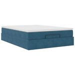 vidaXL Cadre de lit ottoman avec matelas bleu foncé 140x190 cm velours