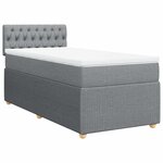 vidaXL Sommier à lattes de lit avec matelas gris clair 80x200 cm tissu
