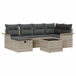 vidaXL Ensemble de canapé de jardin avec coussin 7 Pièces Gris clair